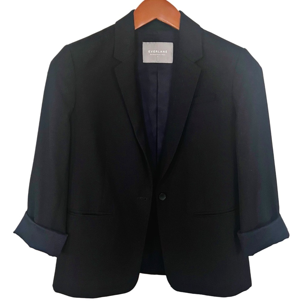 Everlane Classic Black Wool Blazer Size 6